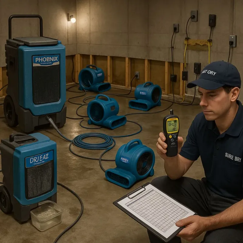 Structural Drying and Dehumidification process in Saint George, SC